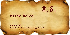 Miler Bolda névjegykártya